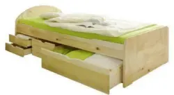 Stauraumbett 'Erna', aus Kiefer, kieferfarben