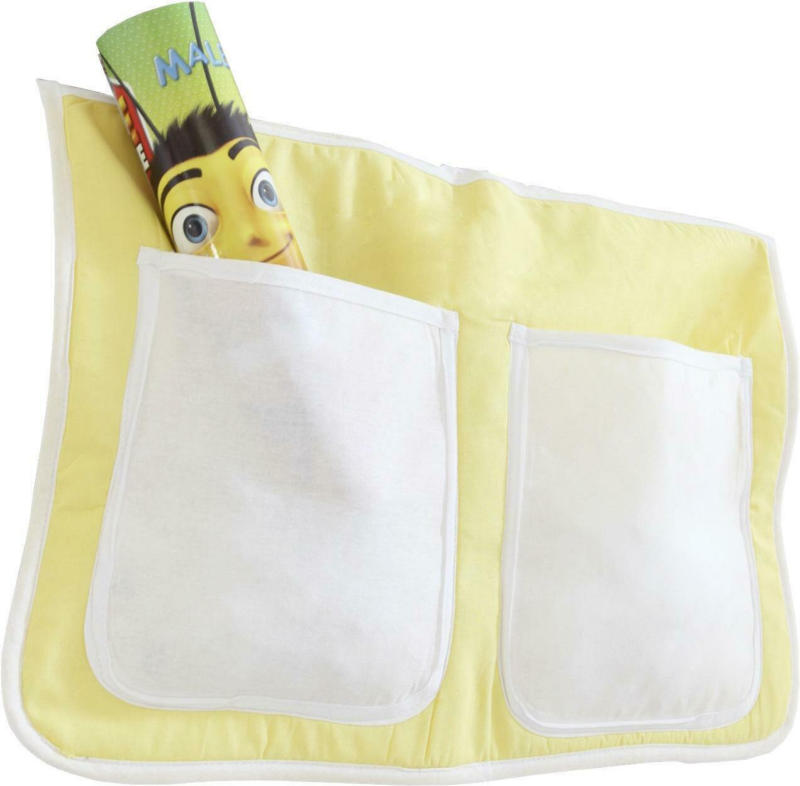 Betttasche 'Stofftasche', gelb/weiß