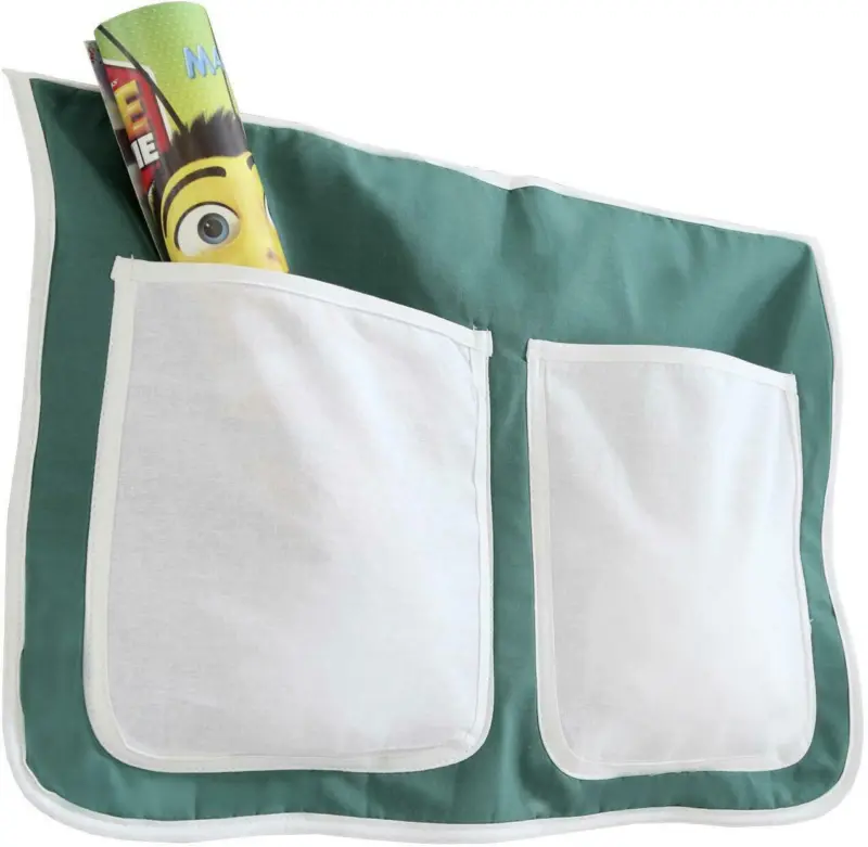 Betttasche 'Stofftasche', weiß/dunkelgrün
