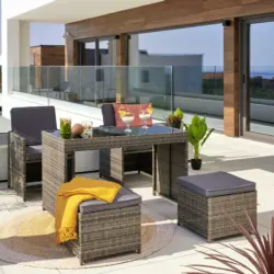 Gartenset Bilbao in Grau/Schwarz