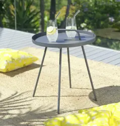 Gartenbeistelltisch Nizza aus Metall in Anthrazit