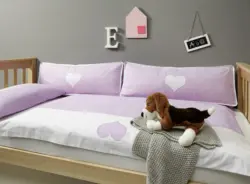 Kinderbettwäsche in Weiß/ Flieder 2tlg.