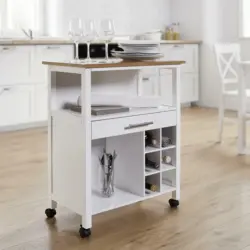 Servierwagen 'Ilse', eichefarben/weiß