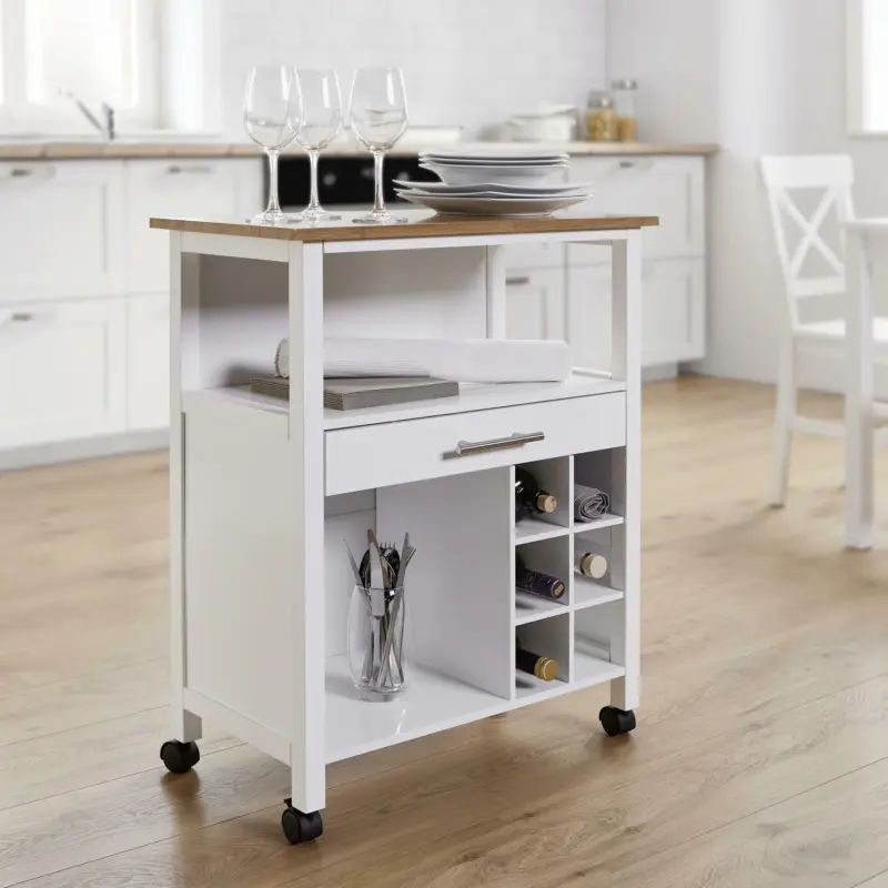 Servierwagen 'Ilse', eichefarben/weiß