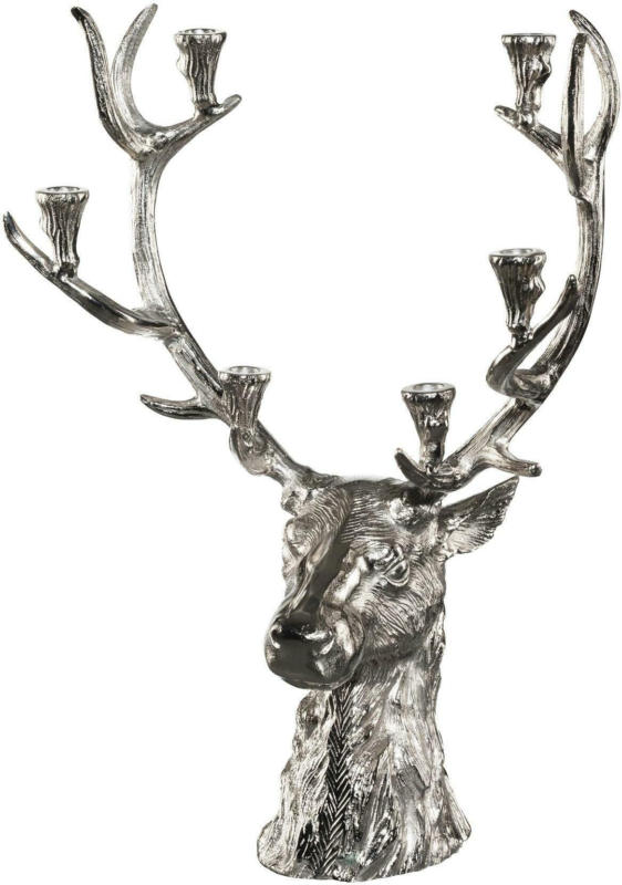 Kerzenhalter Deer in Silberfarben, ca. 48cm