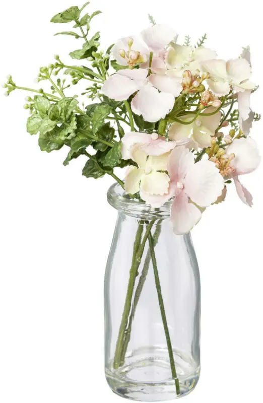Kunstpflanze Hortensie im Glas