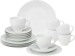 Kaffeeservice Kerstin in Weiß, 18-teilig