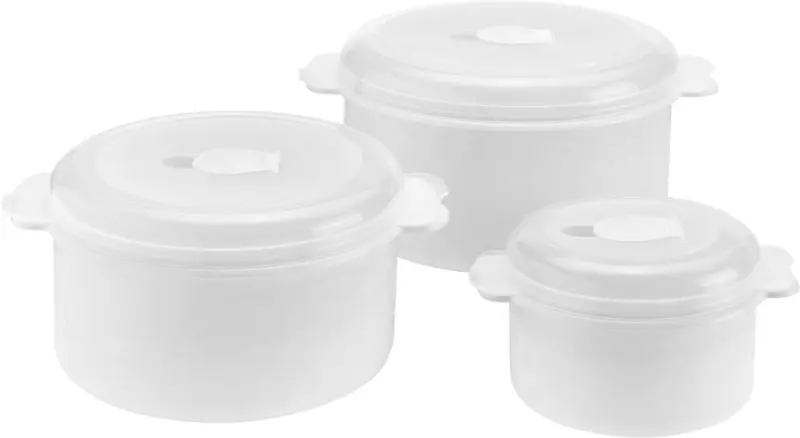 Mikrowellenset Miko in Weiß, 3-teilig