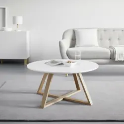 Couchtisch 'Mattia', Ø ca.80cm, weiß