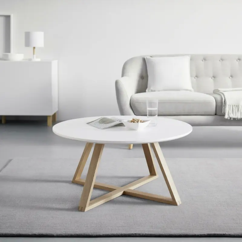 Couchtisch 'Mattia', Ø ca.80cm, weiß