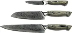 Messerset Damast, 3-teilig