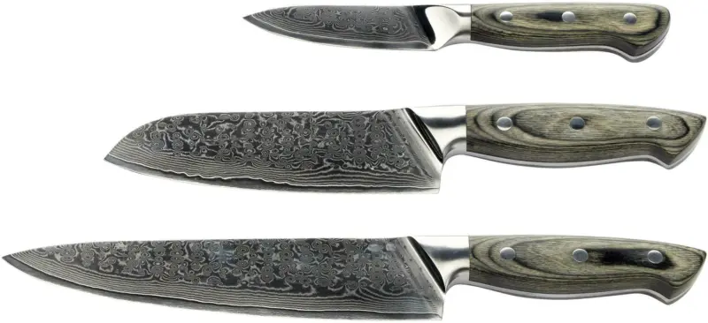 Messerset Damast, 3-teilig