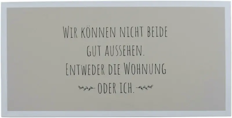 Dekoschild Wording aus Eisen