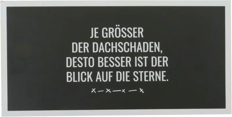 Dekoschild Wording in Schwarz