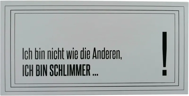 Dekoschild Wording aus Eisen