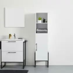 Hochschrank 'Sara', weiß/schwarz