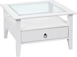 Couchtisch 'Provence', ca.75x75 cm, aus Kiefer, weiss