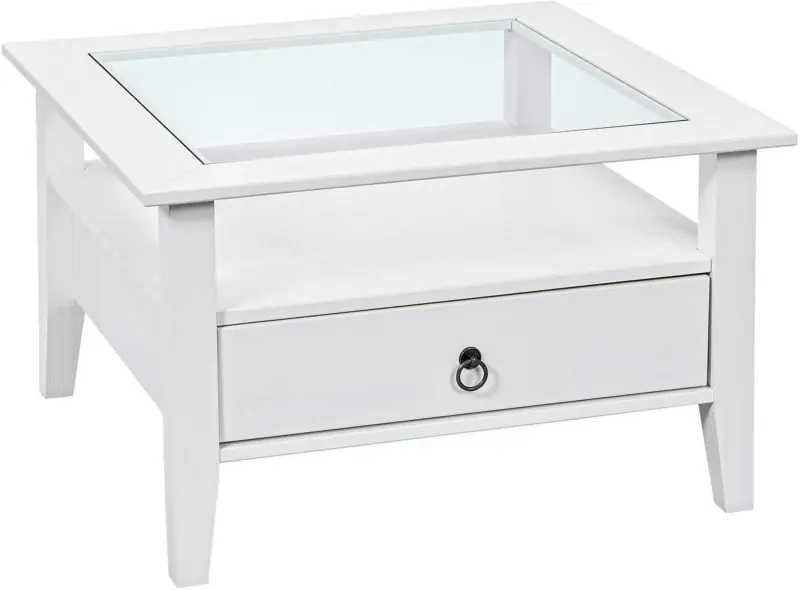 Couchtisch 'Provence', ca.75x75 cm, aus Kiefer, weiss