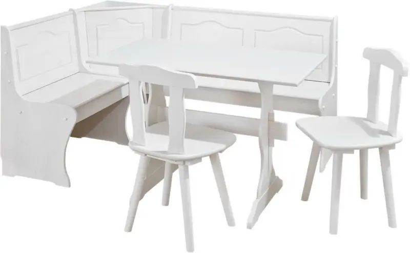 Eckbankgruppe 'Donau', aus Kiefer, weiß