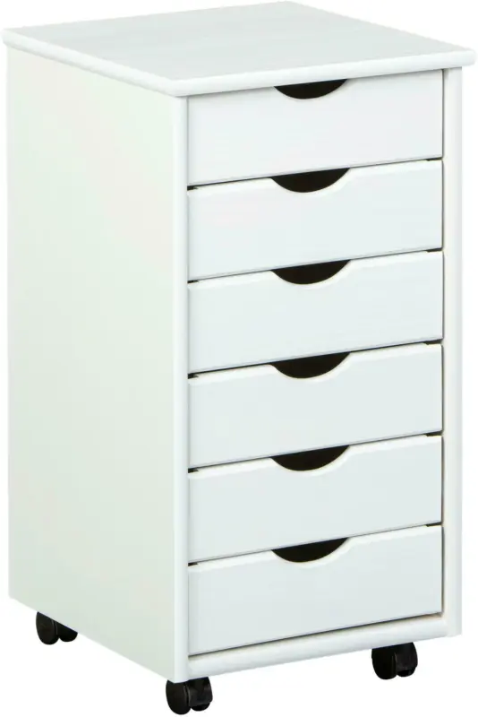 Rollcontainer 'Simon' , aus Kiefer , weiß