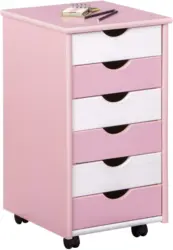 Rollcontainer in Rosa/Weiß