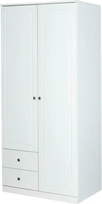 Kleiderschrank 'Marieka', aus Kiefer , weiß