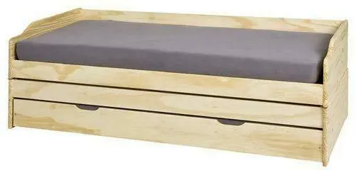 Bett 'Lotar' , aus Kiefer , natur