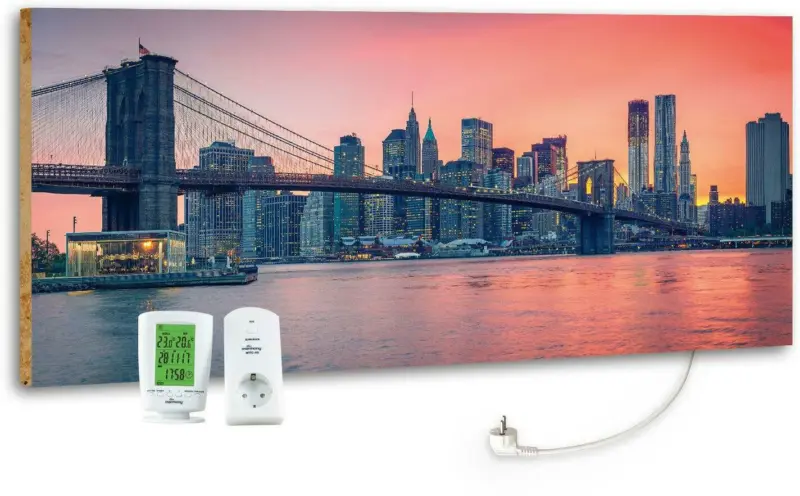 Infrarot-Heizpaneel City Sunset m. Thermostat