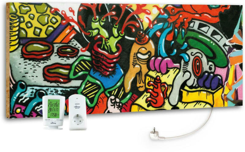 Infrarot-Heizpaneel Graffiti mit Thermostat