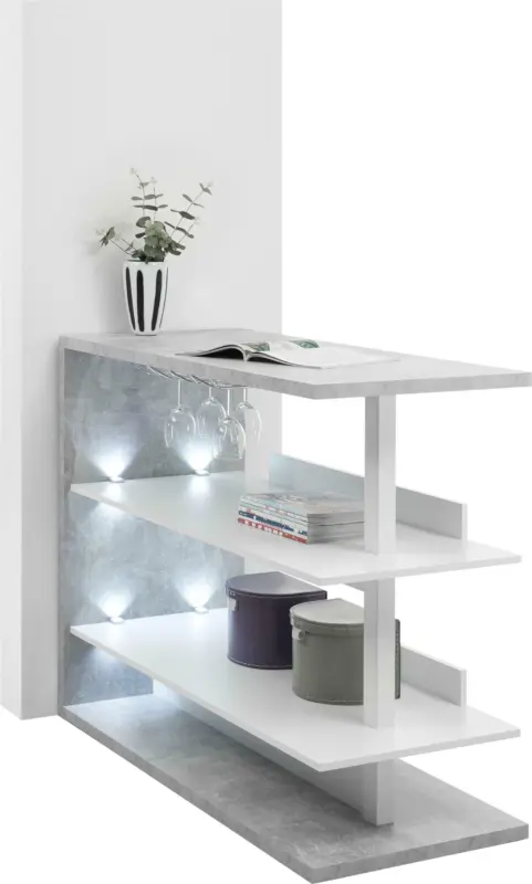 Bartisch 'Negroni' , ca 120x55 cm, weiß