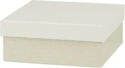 Geschenkbox Dunes in Weiß/Beige ca. 16x16x6,5cm