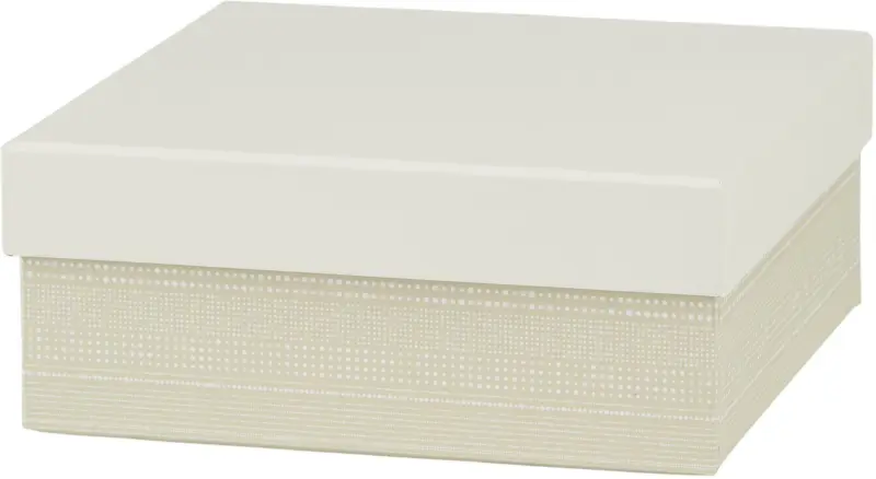 Geschenkbox Dunes in Weiß/Beige ca. 16x16x6,5cm