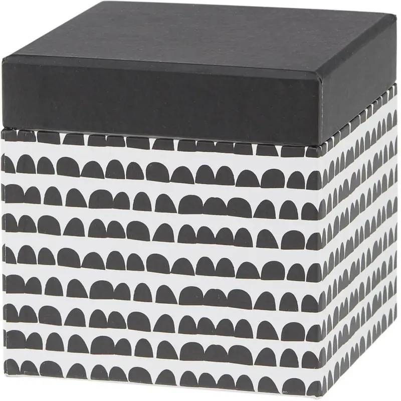 Geschenkbox Square in Schwarz/Weiß