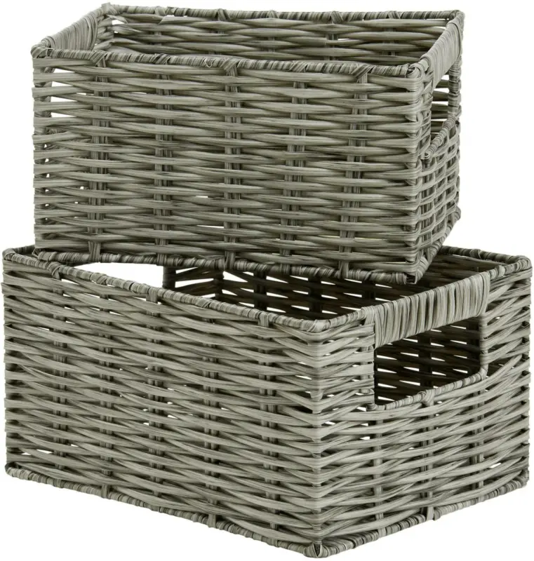 Korbset Vien in Grau, 2-teilig