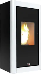 Kaminofen 76456W in Schwarz/Weiß