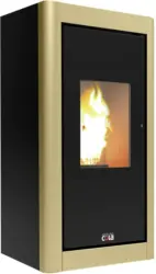 Kaminofen 76457CH in Schwarz/Champagner