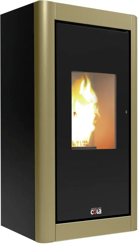 Kaminofen in Schwarz/Bronzefarben
