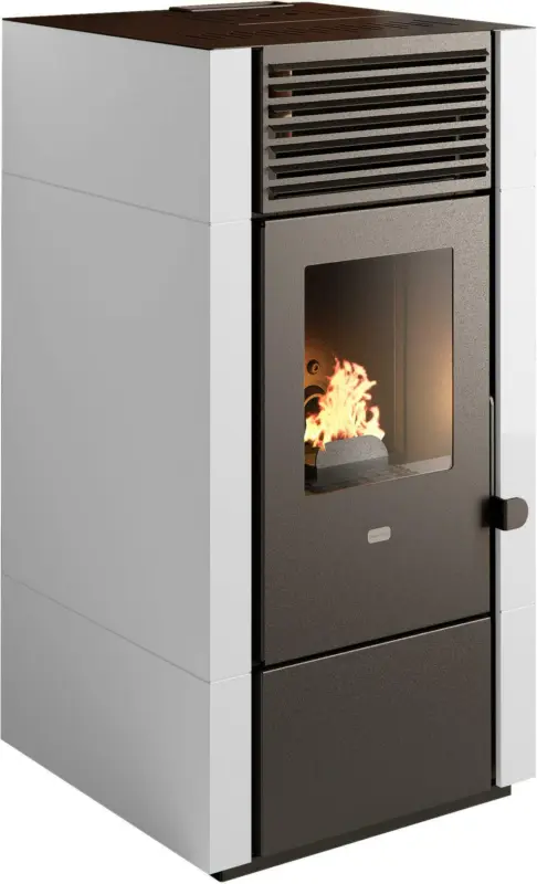 Kaminofen Poly in Weiß