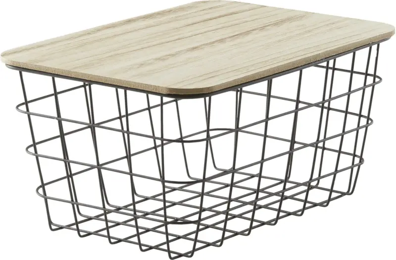 Dekokorb Industrial aus Metall/Holz