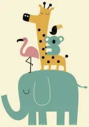 Postkarte Junique in Bunt