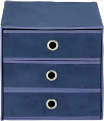 Schubladenbox Mona aus Samt in Dunkelblau