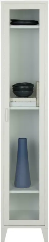 Vitrine aus Metall in Weiß