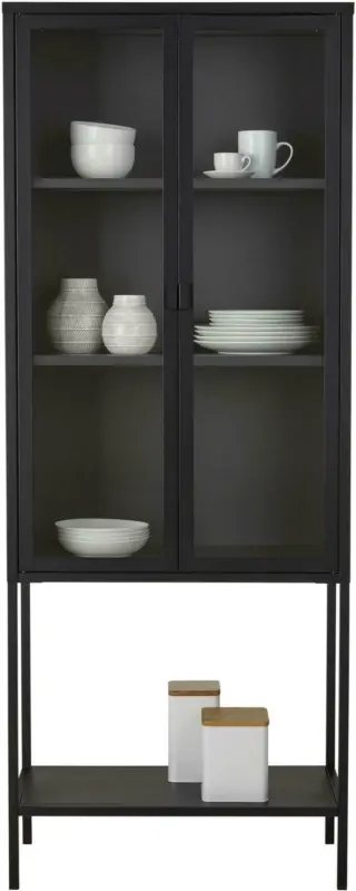 Vitrine aus Metall in Schwarz