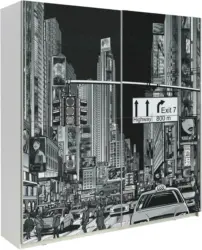 Schwebetürenschrank Schwarz, Weiß