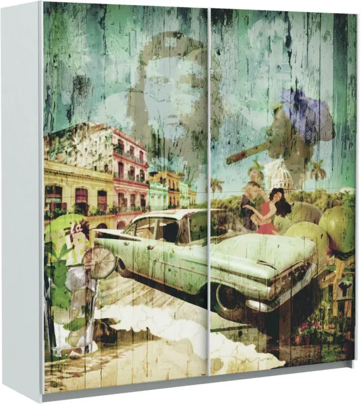 Schiebet&uuml;renschrank Multicolor, Wei&szlig;