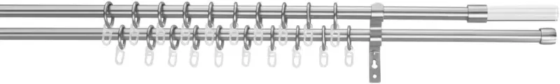 Vorhangstangenset Klaus 2 Edelstahlfarben