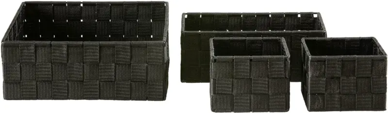 Korbset Kelly in Schwarz, 4 Stk.