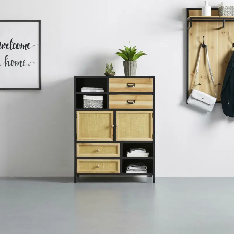 Schrank 'Vittoria', schwarz/braun