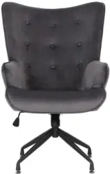 Drehstuhl aus Samt in Grau