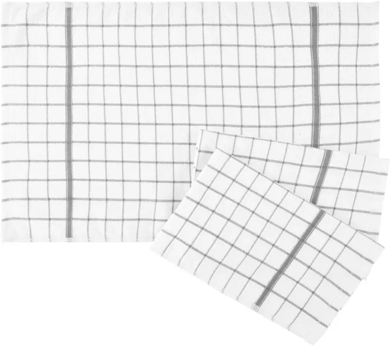 Geschirrtuch-Set Karo in Anthrazit, 3-teilig